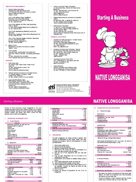 longganisa business plan|Starting a Business Native Longganisa .